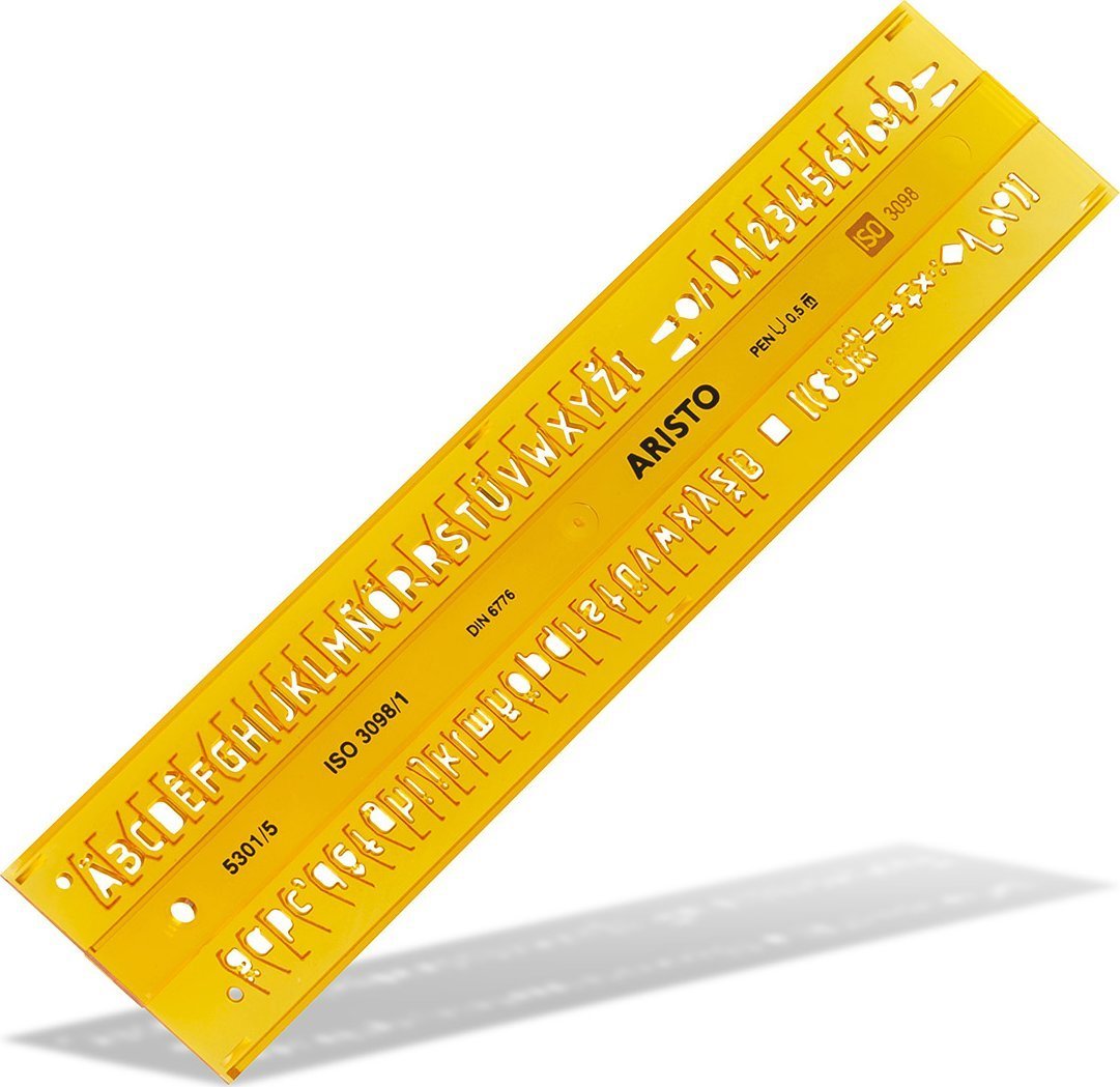 Aristo AR5301/5 Żółty Plastik Szablon liter / cyfr