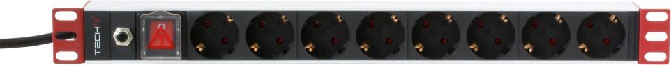 Techly Listwa zasilająca PDU 19" 1U 8x Schuko 3m (I-CASE STRIP-61UDIT)