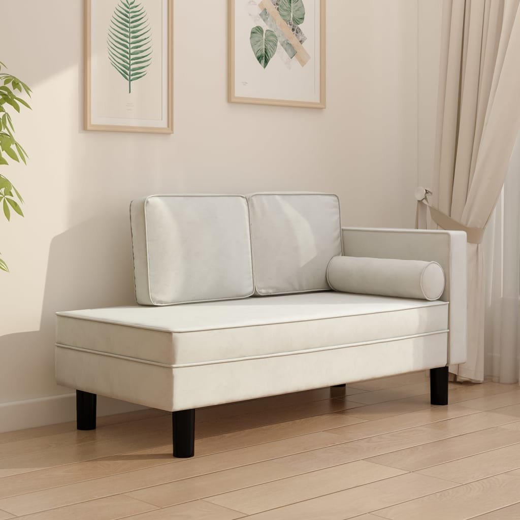vidaXL vidaXL 2-osobowa sofa, kremowa, tapicerowana aksamitem