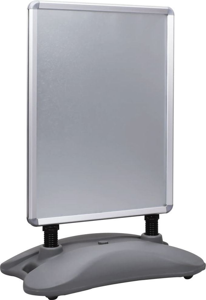 vidaXL Stojak na plakat A1 z podstawą na wodę, szary, stop aluminium