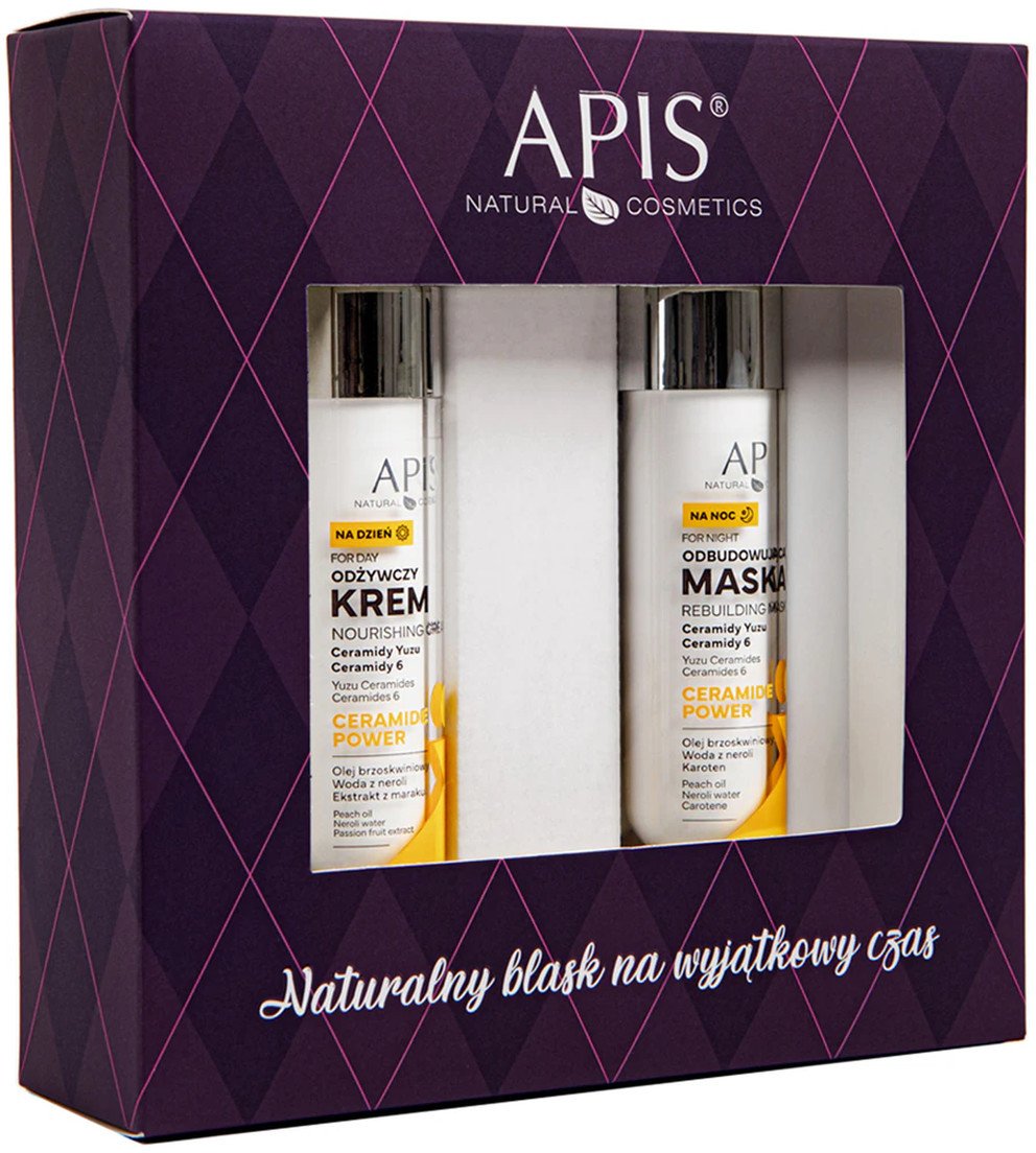 Apis Ceramide Power Zestaw odżywczy krem na dzień 50ml + odbudowująca maska na noc 50ml