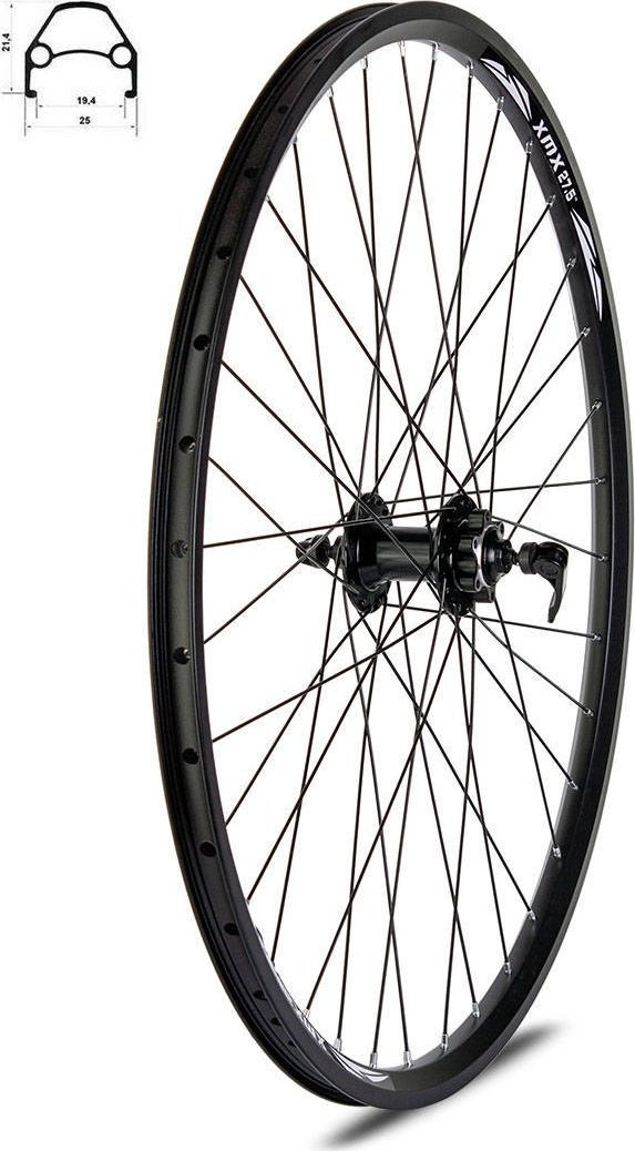 XMX Koło przód 27,5" DISC piasta XMX-A291 hamulec tarczowy, łożyska maszynowe, obręcz czarna, szprychy czarne Uniwersalny