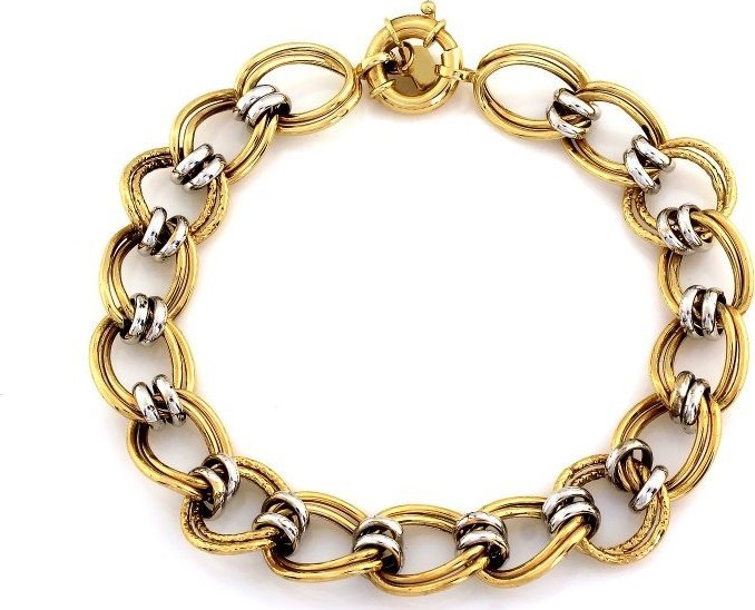 Lovrin Złota bransoletka 585 z przeplatanych kółek