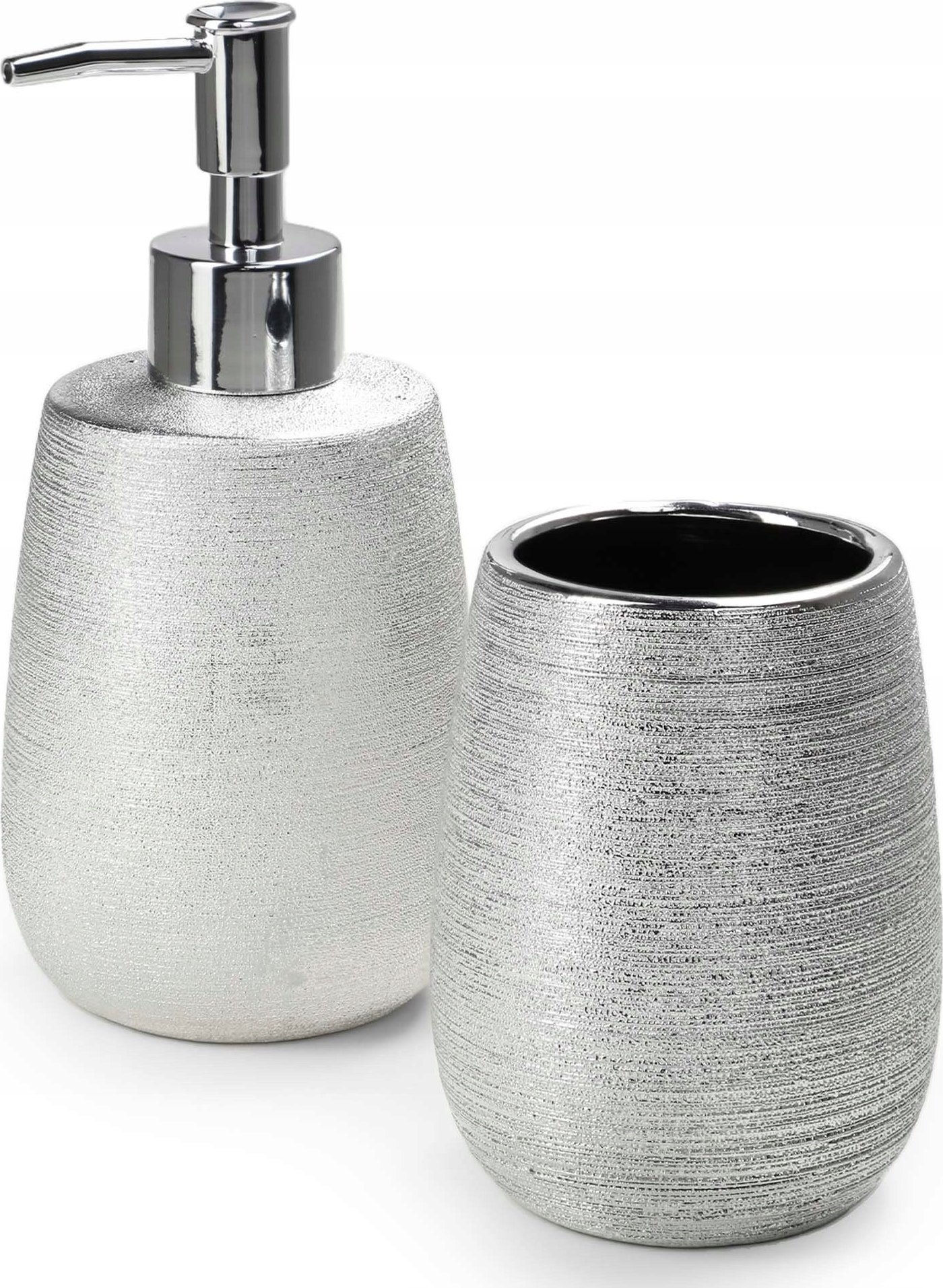 Kadax KADAX Zestaw Łazienkowy Komplet Ceramiczny Srebrny