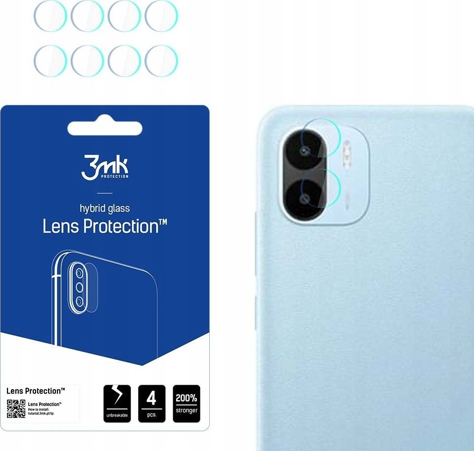 3MK Szkło hybrydowe na obiektyw aparatu 3MK Lens Protect Xiaomi Redmi A1 [4 PACK]