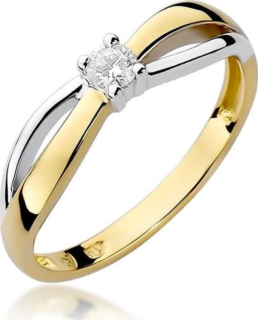 Best Diamonds złoty pierścionek z brylantem 0.10ct 11