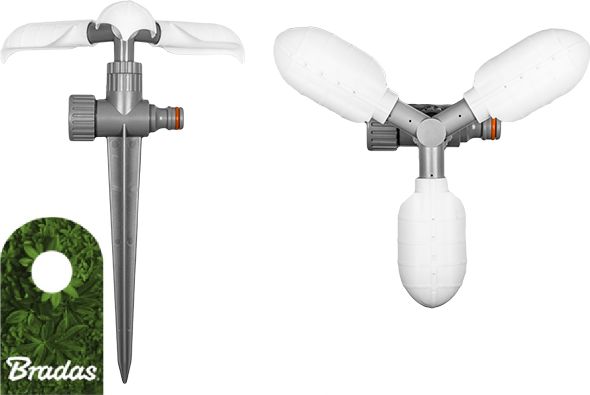 Bradas 3-ramienny zraszacz obrotowy na kolcu LISTEK WHITE LINE WL-3325 15m