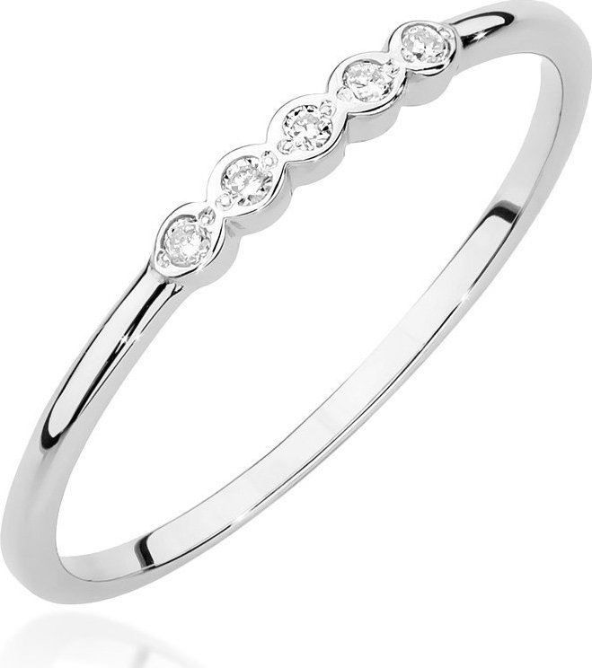 Best Diamonds złoty pierścionek z brylantem 0.04ct 8