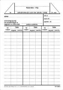 Michalczyk & Prokop Karta biblioteczna czytelnika 980-5