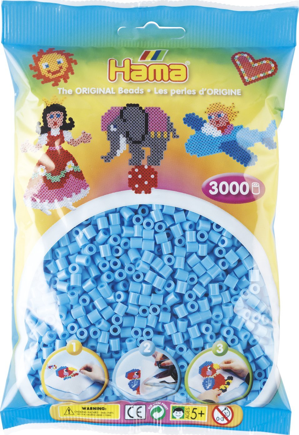 Revell Hama midi perler 3000stk pastel blå