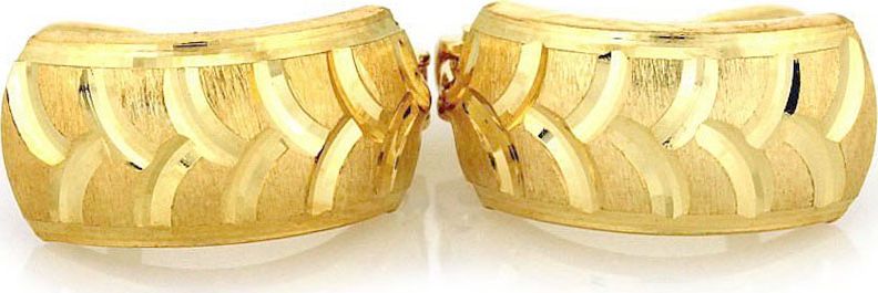 Lovrin ZŁOTE KOLCZYKI 585 DIAMENTOWANE BLASZKI 14KT PUDEŁKO