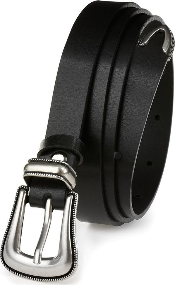 Beltimore Skórzany pasek damski podkowa kowbojski BELTIMORE D60 : Kolory - czarny, Rozmiar pasków - r.90-105 cm NoSize