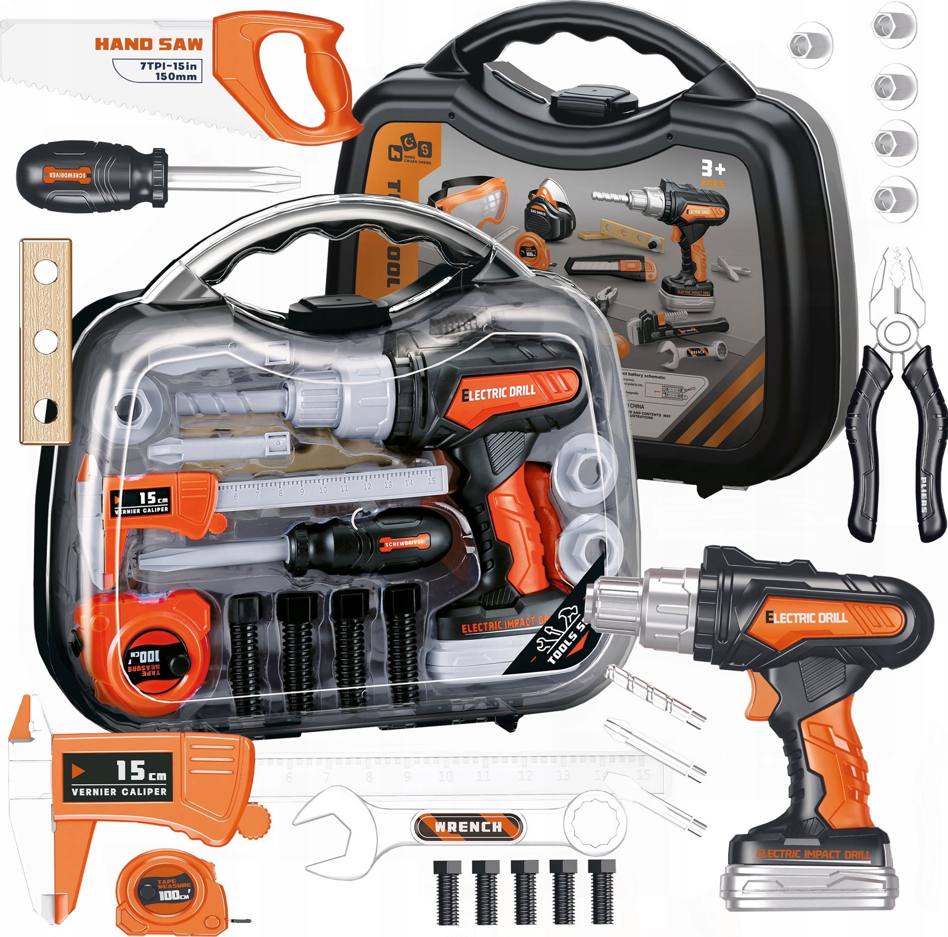 Zestaw Majsterkowicza Dla Dzieci Narzędzia Wiertarka Walizka Warsztatowa