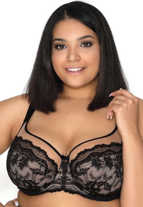 MAT Lingerie Biustonosz miękki czarno-beżowy Olivia M-3108/2 75E