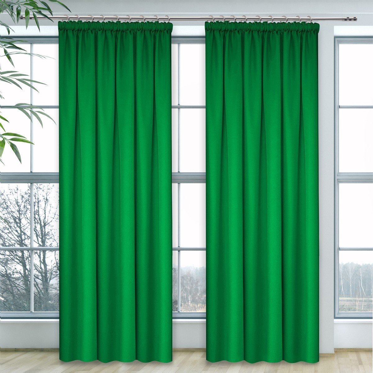 Vipro Group Zasłona Gotowa Na Taśmie 140X250 Zasłona Heaven Na Żabki 404-25 Zieleń Trawiasta Vipro Group (T17400)