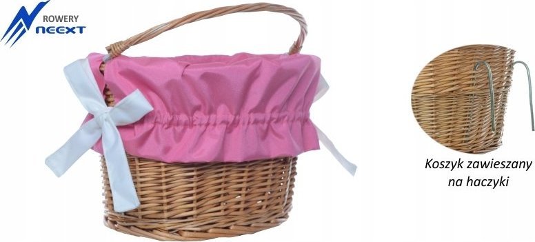 NEEXT Koszyk wiklinowy rowerowy zawieszany z wkładem mat