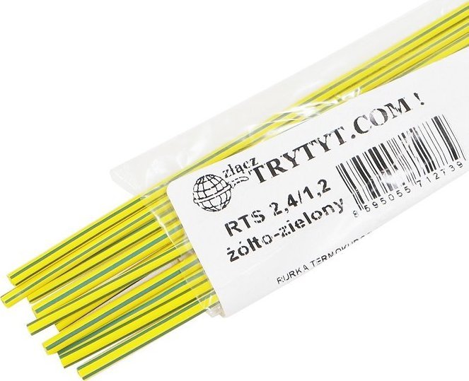Trytyt 10x Koszulka termokurczliwa RTS 2,4/1,2 żół zielo