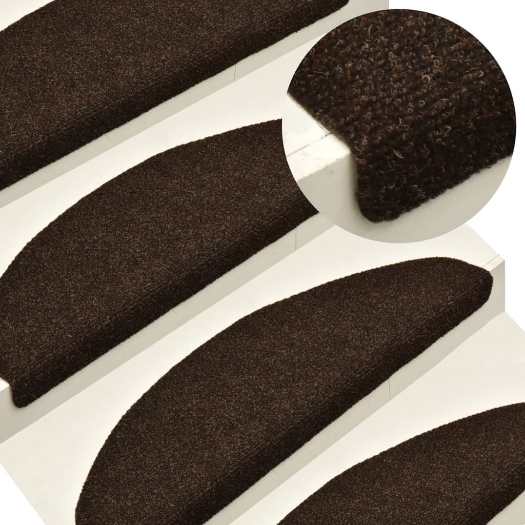 vidaXL Samoprzylepne nakładki na schody, 10 szt., brązowe, 65x21x4 cm