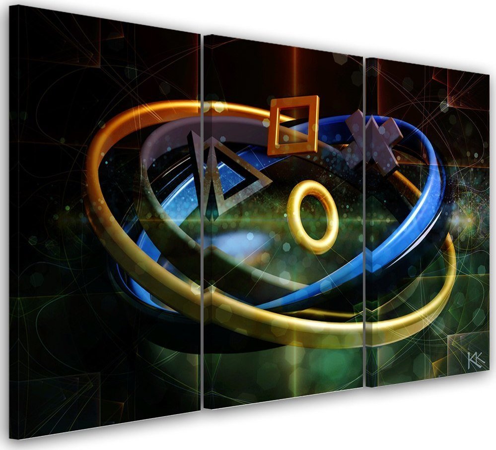 Feeby Obraz 3 częściowy na płótnie, Przyciski do kontrolera - 60x40