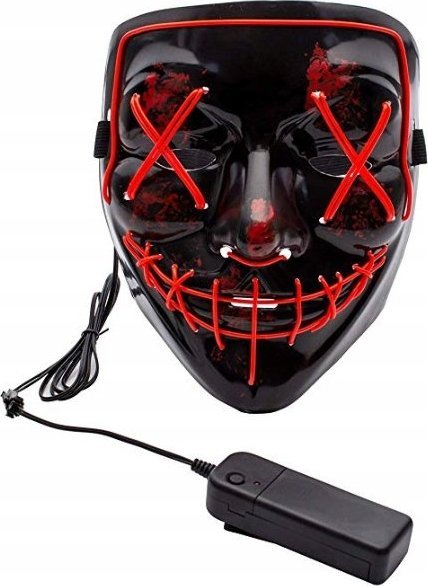 Korbi ŚWIECĄCA MASKA LED PURGE LEDOWA PRZEBRANIE RED