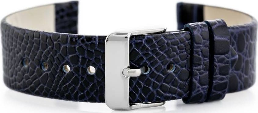 Kemer Pasek skórzany do zegarka W57 - granatowy - 18mm