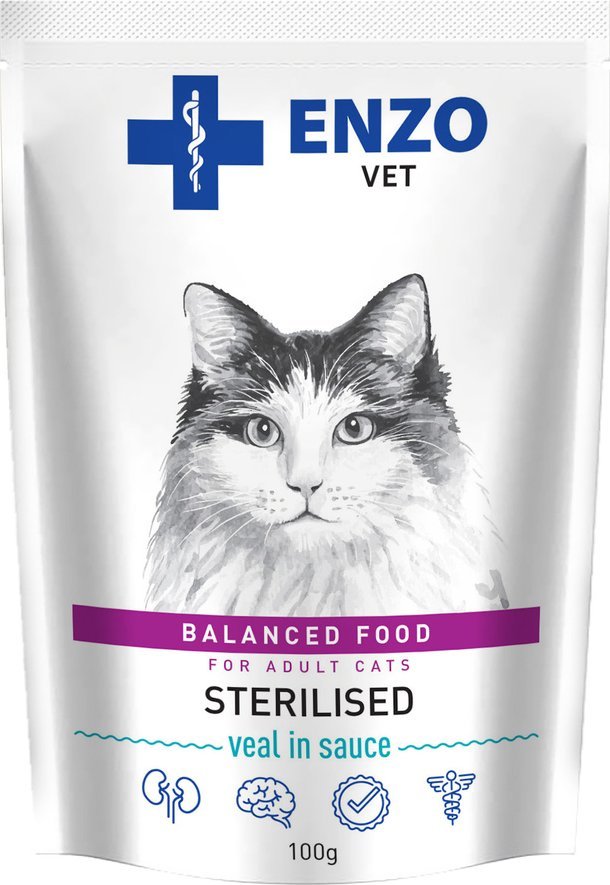 Enzo VET Sterilised z cielęciną w sosie 100g