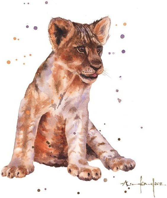 Museums & Galleries Karnet kwadrat mały z kopertą - Lion Cub