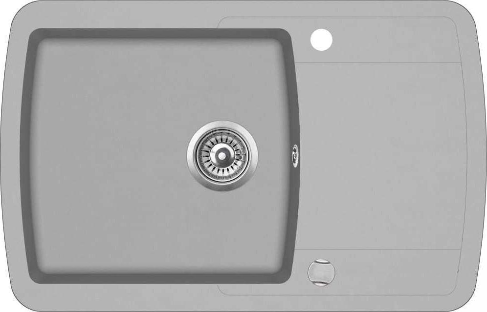 Zlewozmywak vidaXL Granitowy jednokomorowy, szary (142945)