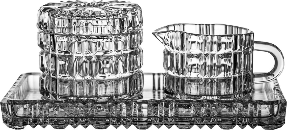 Crystal Julia Komplet śniadaniowy cukiernica dzbanek kryształ (6593)