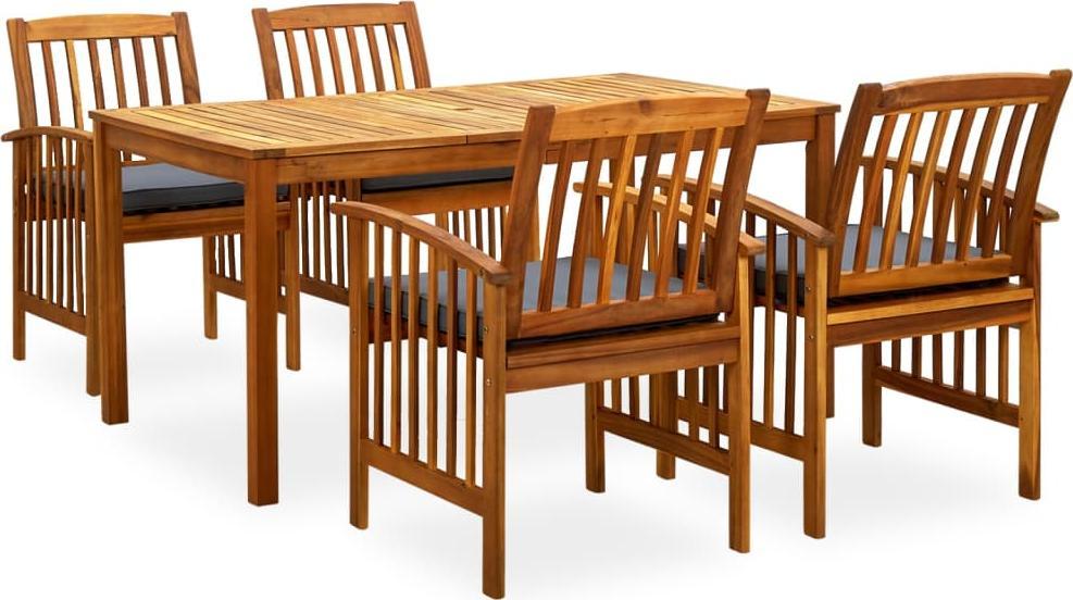 vidaXL vidaXL 5-cz. zestaw mebli ogrodowych z poduszkami, drewno akacjowe