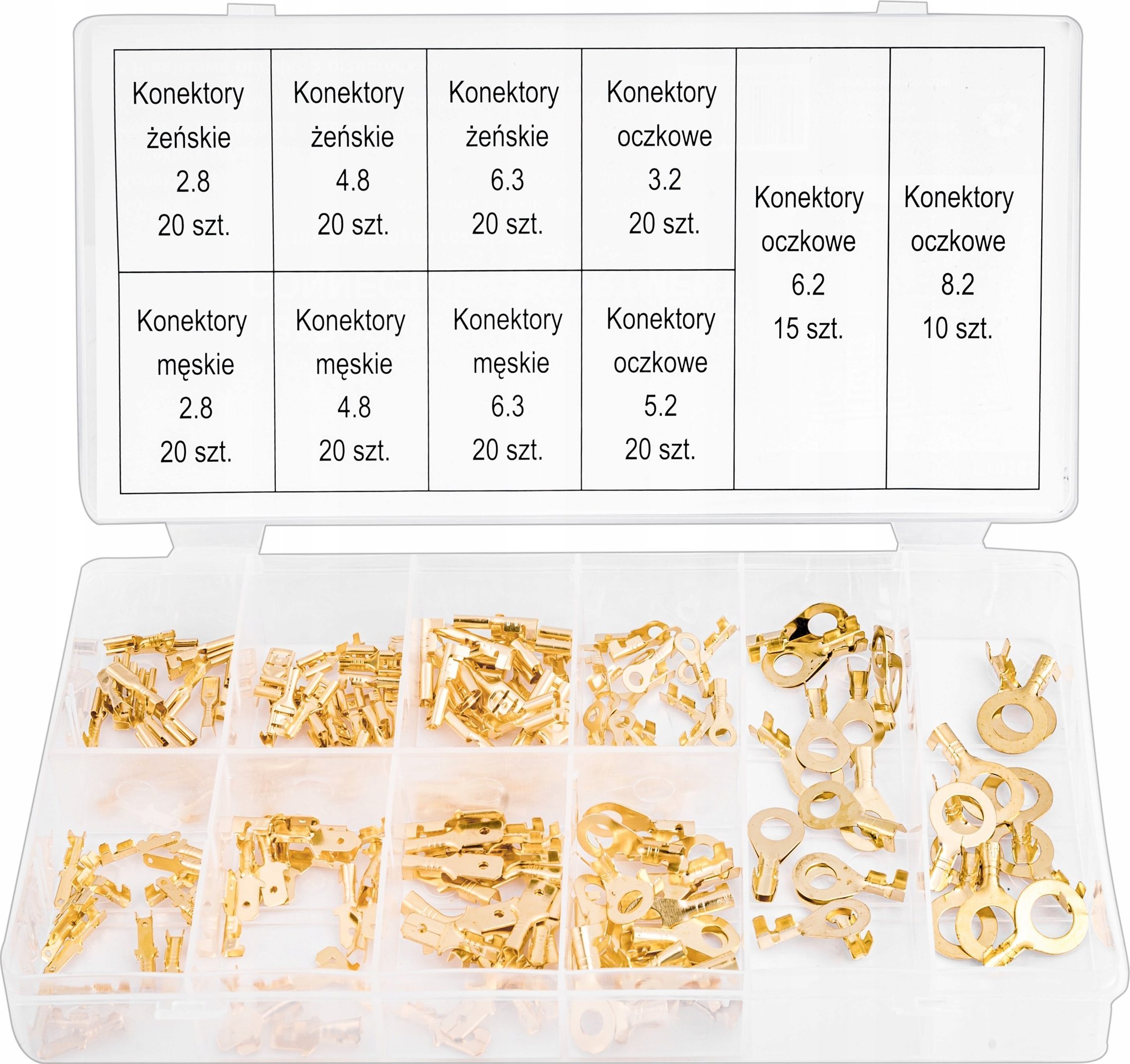 Falon-Tech ZESTAW KONEKTORÓW KABLOWYCH ELEKTRYKA KONEKTORY WSUWKI DO KABEL 185 SZT