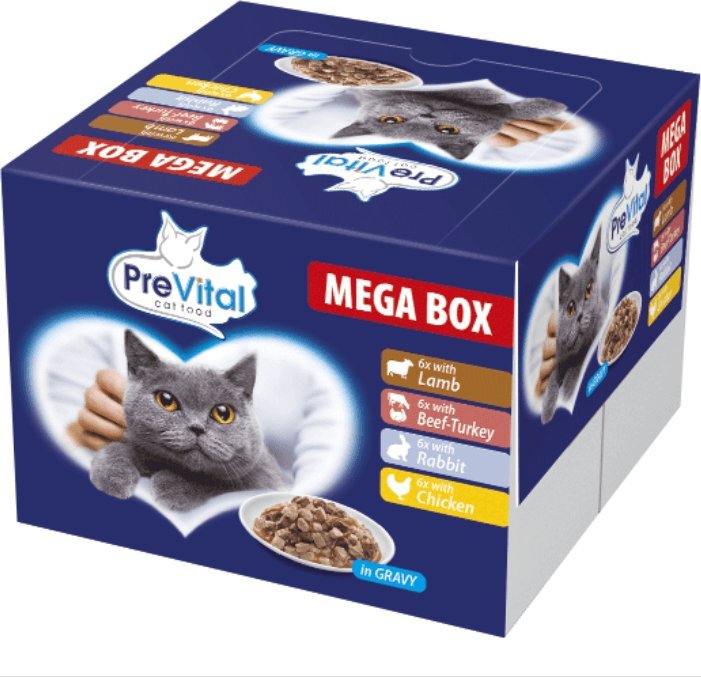 PreVital PreVital Mega Box karma mokra dla kota 24x100g