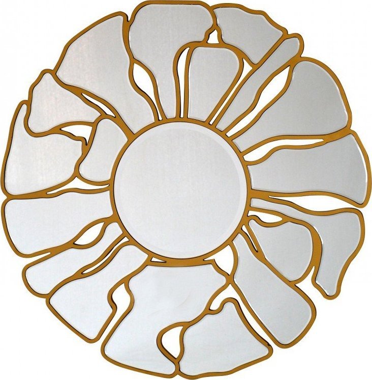 Ramka Artehome Lustro okrągłe Grosetto 92 cm rama w kształcie płatków kwiatu