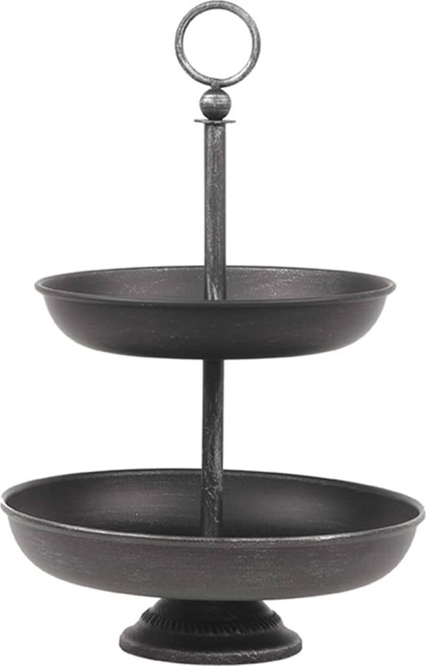 LABEL51 LABEL51 Patera na ciasto, 26x26x38 cm, antyczna czerń