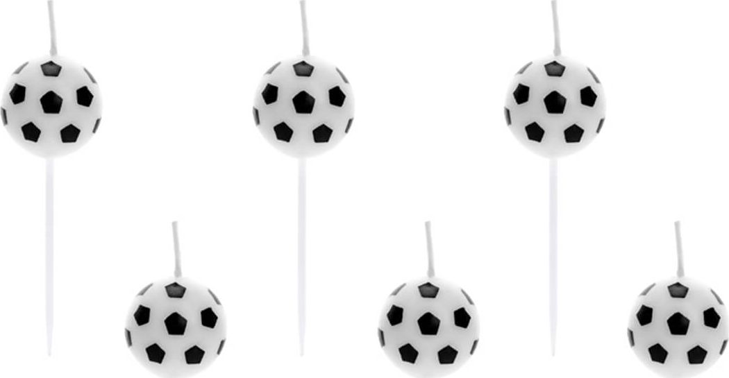 Party Deco Świeczki pikery Piłka Nożna - 6 szt. uniwersalny