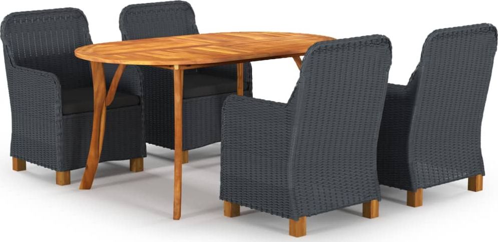 vidaXL 5-częściowy zestaw mebli ogrodowych, ciemnoszary