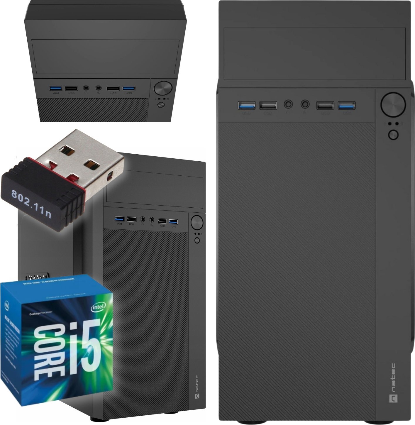 Komputer EasyOffice Intel Core i5 16GB DDR3 512GB SSD DVD Windows 10 Pro