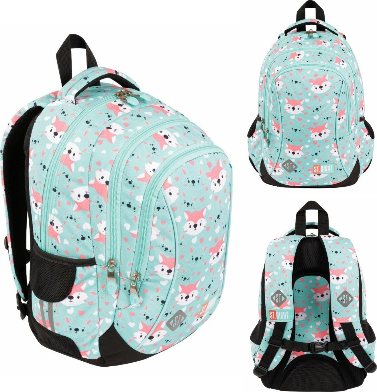 Piórnik ST.RIGHT Plecak 3-komorowy STRIGHT BP-26 Lovely foxy