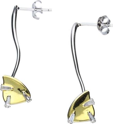 Lovrin Srebrne pozłacane kolczyki 925 sztyft z cyrkoniami 2,82g