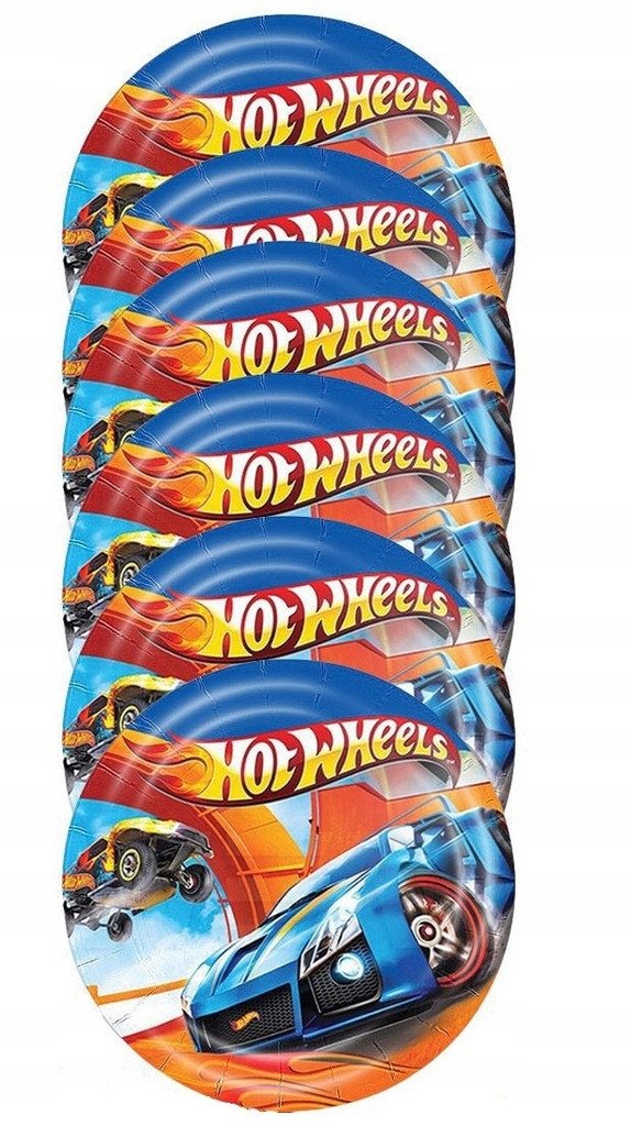 Talerzyki Hot Wheels Jednorazowe Papierowe Duże 23cm 10szt