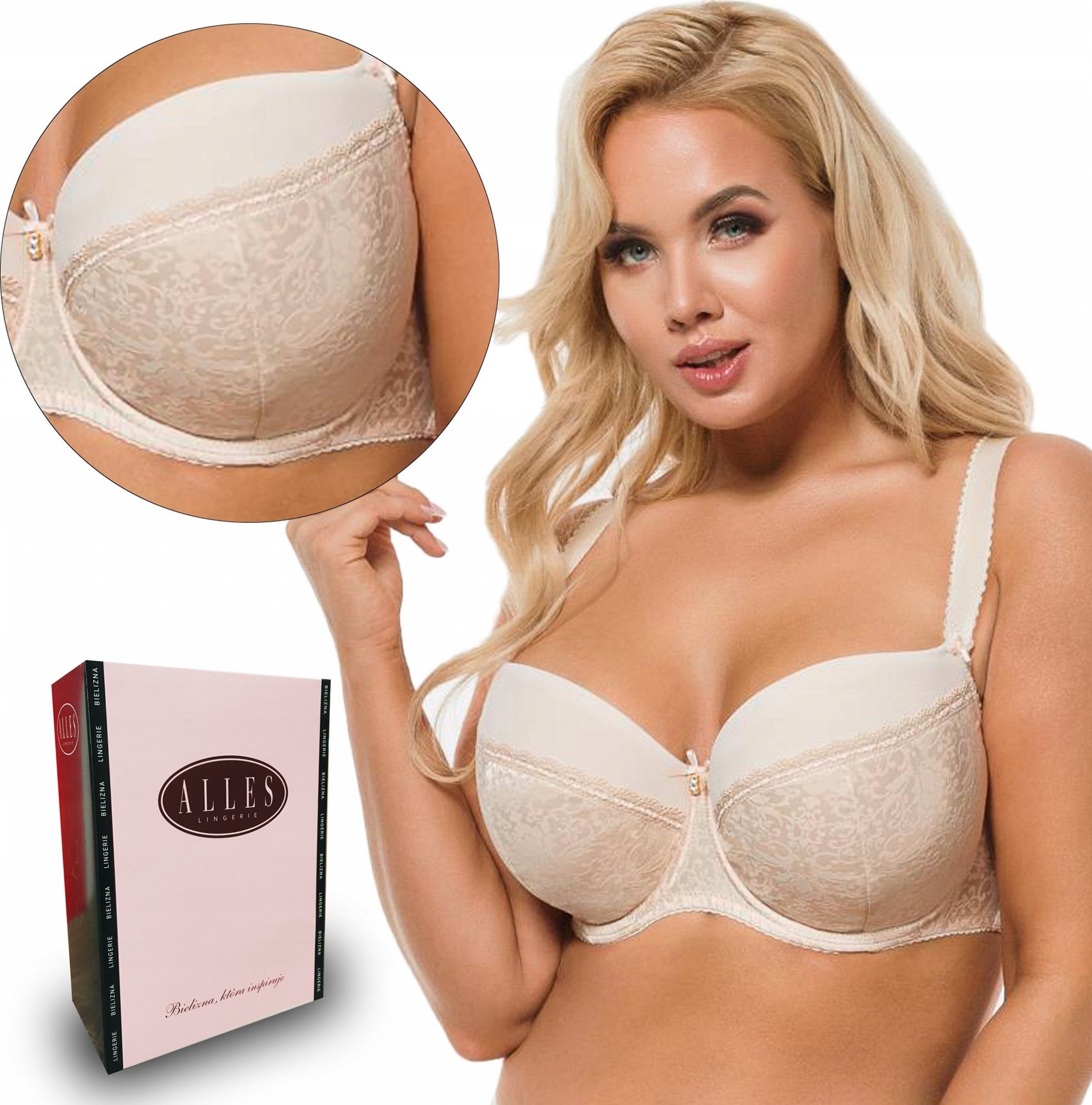 Alles Biustonosz Usztywniany ALLES KELLY 04, Naturalny, 75G