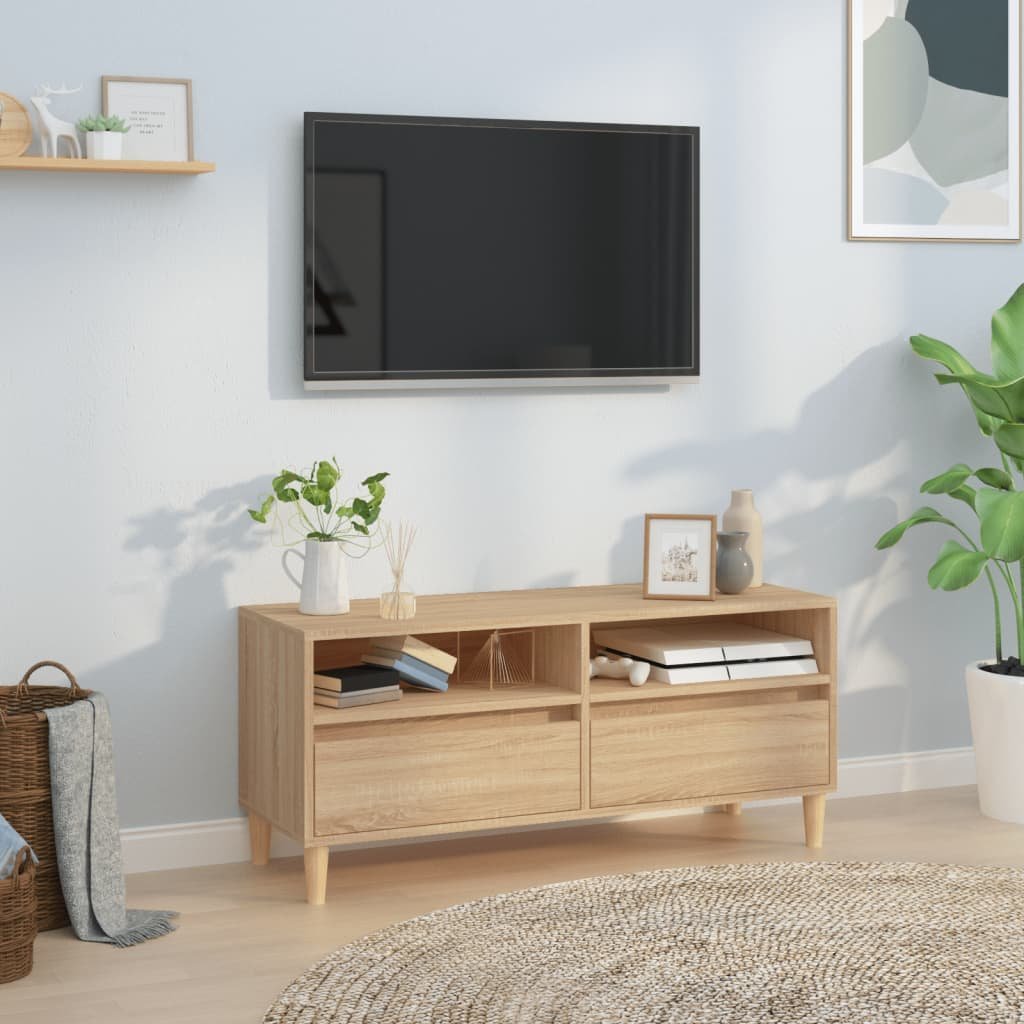 vidaXL vidaXL Szafka pod TV, dąb sonoma, 100x34,5x44,5 cm