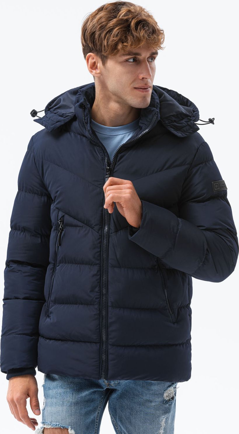 Ombre Kurtka męska zimowa C519 - granatowa XL