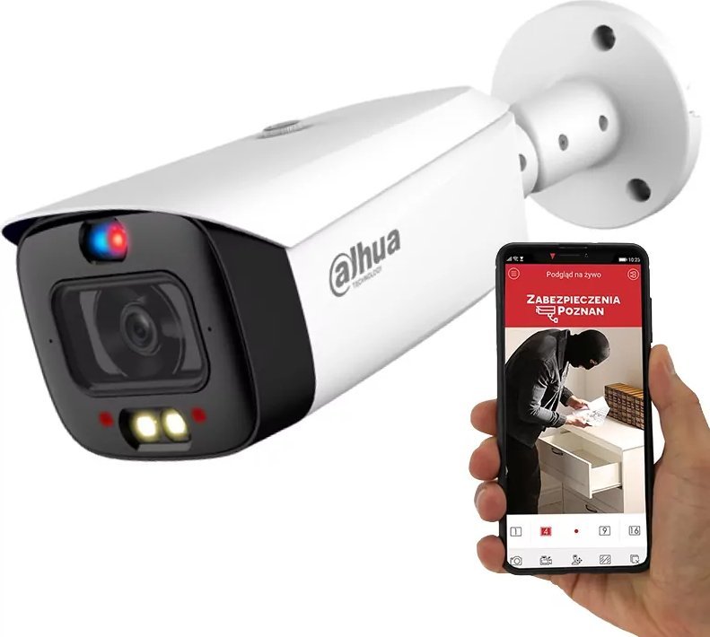 Kamera IP Dahua Technology Kamera IP DAHUA IPC-HFW3849T1-AS-PV-0280B-S3 TiOC Full-Color 4K Analityka IVS SMD MicroSD Mikrofon Audio