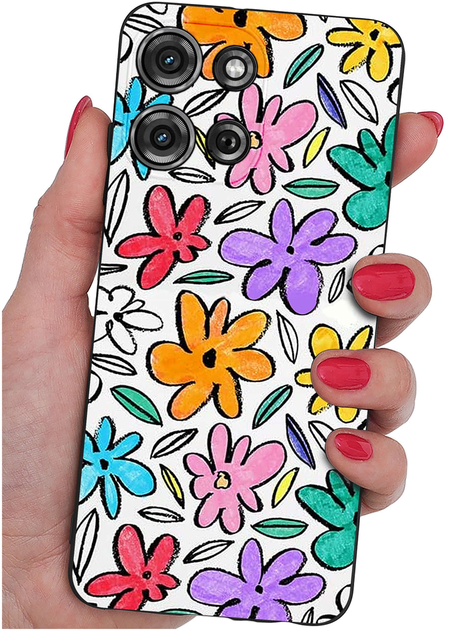 Etui do Motorola G75 5G | WZORY | SILIKONOWE MATT SZKŁO 9H