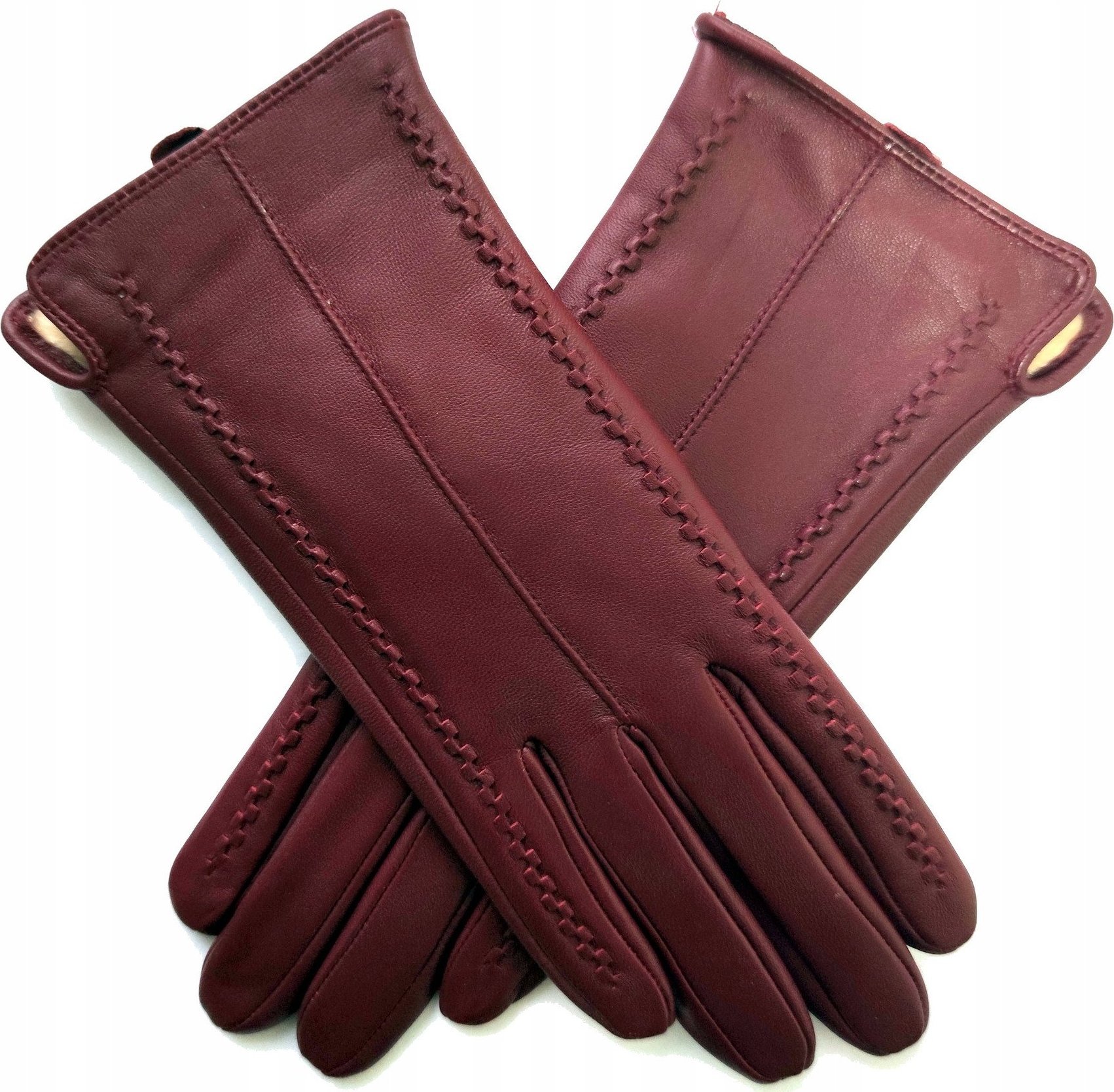 Anagre Rękawice Rękawiczki z licowej owczej skóry bordo S