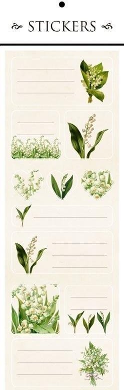 Skona Ting Naklejki ozdobne ST127-6 konwalie (2 arkusze)