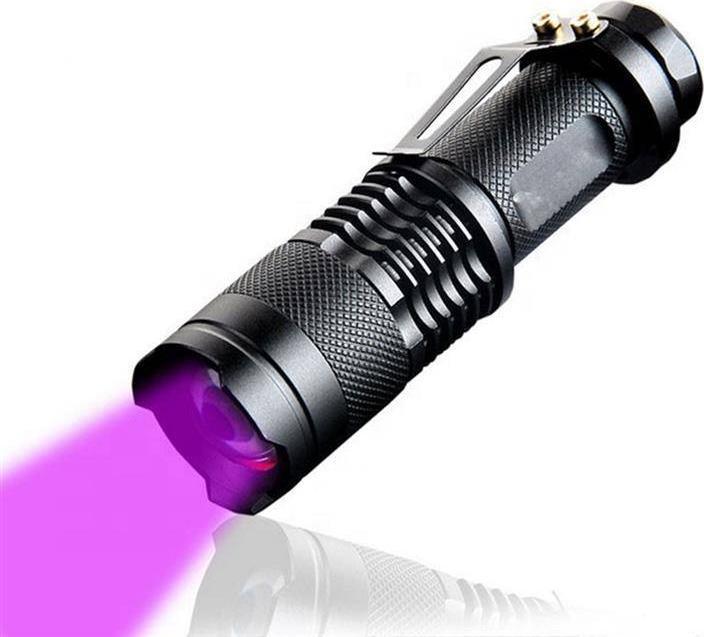 Latarka Aptel TAKTYCZNA LATARKA Z DIODĄ UV 395nm 5W ZOOM IPX4 czarna ZD75A