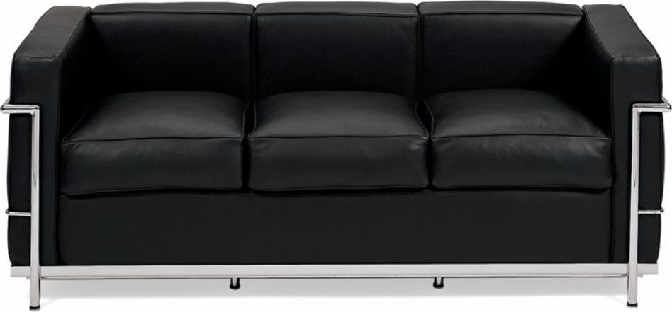 Selsey Sofa trzyosobowa Kubik skóra naturalna czarna
