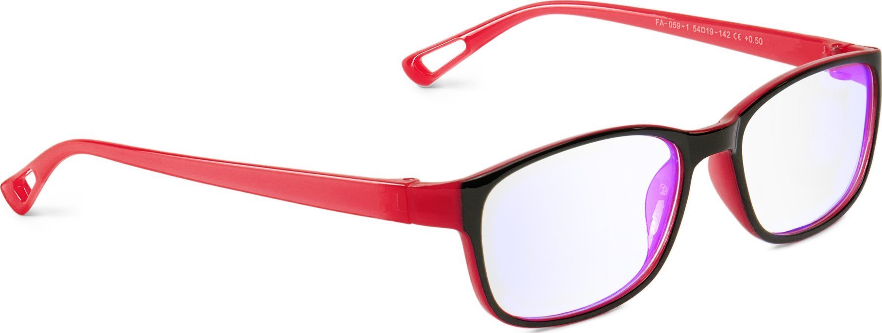 Medi.Glass Okulary Deli Czerwone Zerówki Blue Control - Ok-Deli-Czrw-0